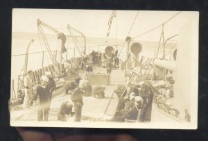 RPPC ACAPULCO MEXICO U.S. NAVY MILITARY SHIP REPAIRING REAL PHOTO POSTCARD