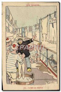 Old Postcard Gervese Our Sailors L & # 39oeil of Illustrator boat master