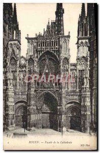 Old Postcard Rouen Facade of the Cathedral