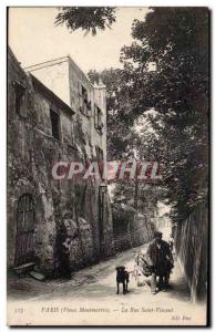 Old Postcard Old Montmartre Paris Rue Saint Vincent