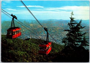 VINTAGE CONTINENTAL SIZED POSTCARD CABLE CAR AVILA PEAK CARACAS VENEZUELA 1977