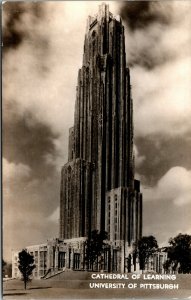 Vtg Cathedral Of Learning Pittsburgh Pennsylvania PA Real Photo RPPC Postcard