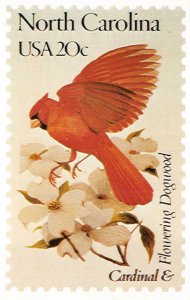 CARDINAL & FLOWERING DOGWOOD NORTH CAROLINA STAMP ANDREWS CACHET POSTCARD (1982)