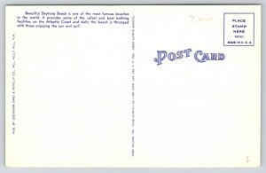 Daytona Beach Florida~Pier Casino~Ocean Front~Clock~Ferris Wheel~Linen Postcard