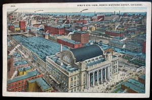 Vintage Postcard 1920 Bird's Eye View, New NW Depot, Chicago, Illinois (IL)