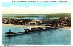 New Jersey Atlantic City Looking From Ocean Showing Auditorium and Convention...