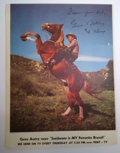 Gene Autry Champ Horse Sunbeam Bread Western Cowboy Art Print Original 1950s