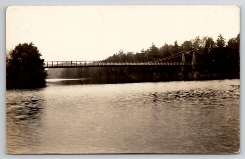 RPPC Suspension Bridge Real Photo Postcard Q30