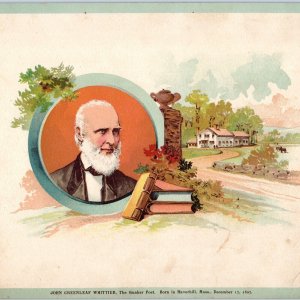 c1890s John Greenleaf Whittier Quaker Poet Large Trade Card Reward of Merit 5R