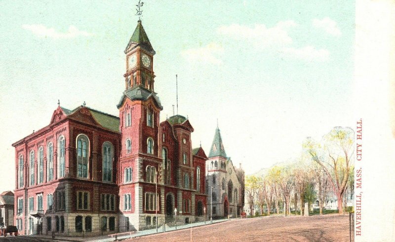 City Hall Government Office Building Haverhill Massachusetts MA Vintage Postcard