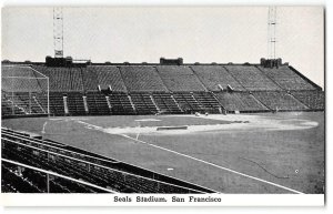 Baseball Rare Vintage Postcard SEALS STADIUM San Francisco 1950s Sports Giants