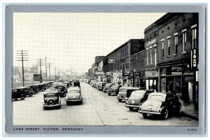 c1940's Lake Street Shops And Cars Scene Fulton Kentucky KY Unposted Postcard