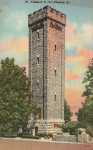 Vintage Postcard Entrance To Fort Thomas Monument Historical Landmark Kentucky