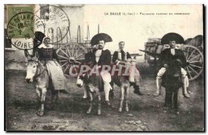 La Baule Sea Postcard Old Paludiers leaving ride (ass donkey)