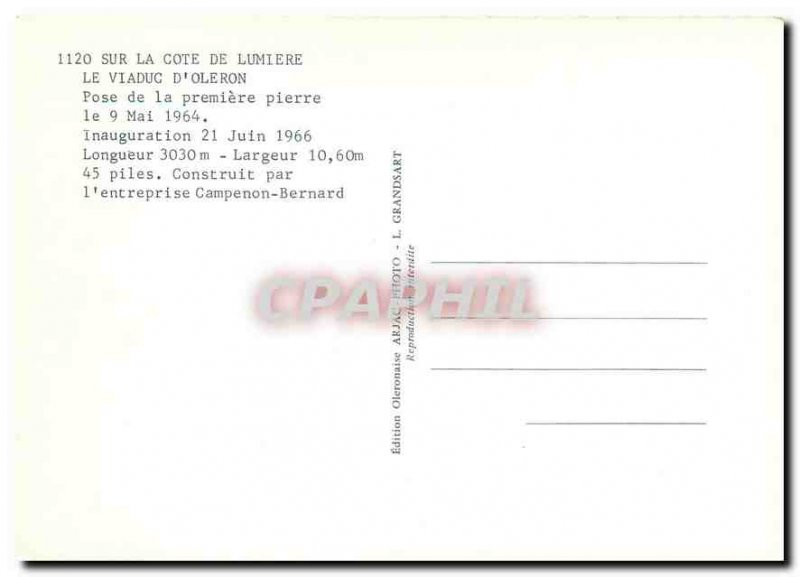 Old Postcard On the Cote de Lumiere Viaduct Oleron