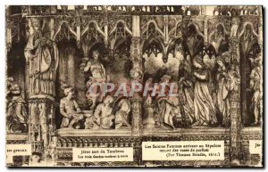 Old Postcard Chartres Jesus Out From Tomb The Three Guards fall ashore