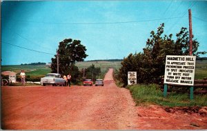 Magnetic Hill Moncton New Brunswick c1950s Vintage Postcard Retro Cars