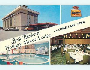 Unused Pre-1980 OLD CARS & BEST WESTERN MOTEL & RESTAURANT Clear Lake IA u5665