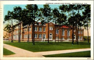 Riverside Junior High School Jacksonville Florida Postcard