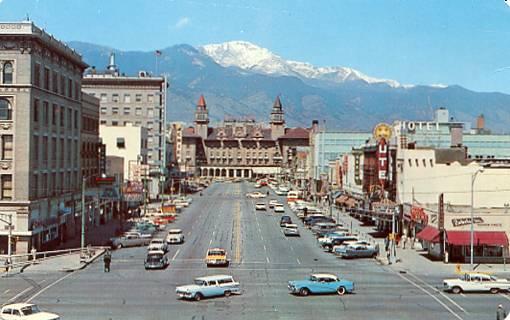 CO - Colorado Springs. Pikes Peak Avenue, Early 1960's