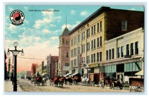 28th Street Billings Montana 1911 Carriages Rare View Antique Vintage Postcard 