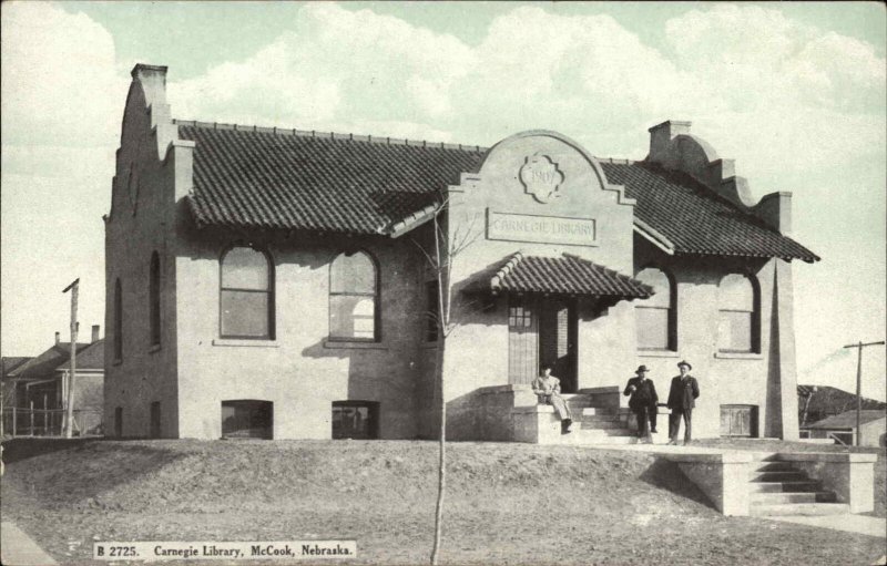 McCook Nebraska NE Carnegie Library c1910 Vintage Postcard