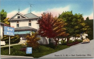 postcard Long's Motel, Route US 40, East Cambridge, Ohio