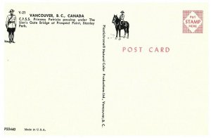 CPSS Princess Patricia at Lion's Gate Bridge Stanley Park BC Canada Postcard