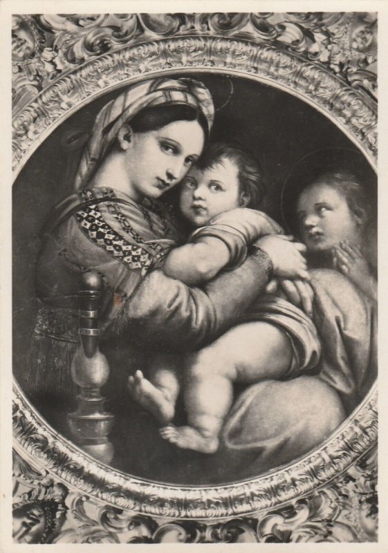 MADONNA OF THE CHAIR By RAPHAEL, Pitti Gallery, Florence - Vintage Art POSTCARD