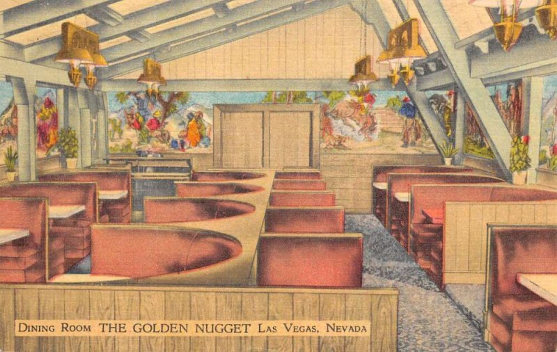 Las Vegas Nevada The Golden Nugget Casino Dining Room Vintage Postcard AA63458