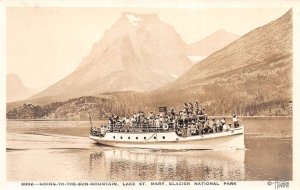 Glacier National Park Lake St Mary Steamer Ship Real Photo Postcard AA99473