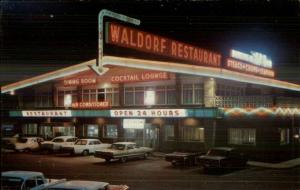 Waldorf MD Restaurant HWY 301 Cars Neon Lights Postcard