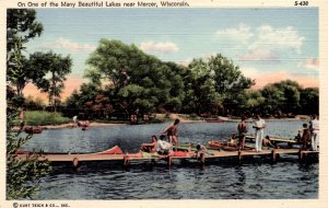 Mercer, Wisconsin - Enjoying one of the Beautiful Lakes - in the 1940s