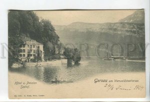 438255 SWITZERLAND Gersau Hotel Pension Seehof ship Vintage postcard