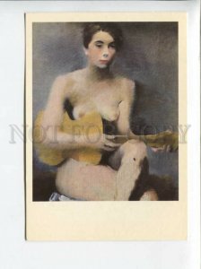 3078442 NUDE Woman w/ GUITAR by LEBEDEV old Russian PC