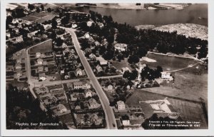 Sweden Flygfoto over Sparreholm Vintage RPPC C212