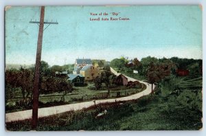 c1909 Lowell Massachusetts MA Vintage Postcard View Dip Auto Race Course Posted