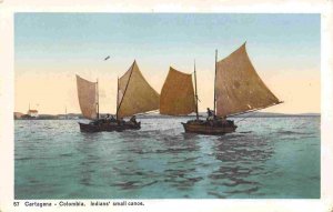 Indian Small Canoe Sail Boat Cartagena Colombia postcard