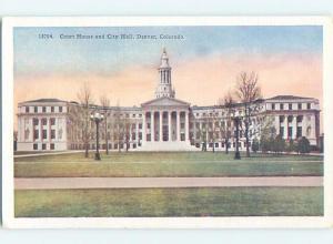 Unused Linen CITY HALL & COURTHOUSE Denver Colorado CO d2581