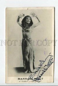 439208 HANNAH WATT American Belly Dancer Zahrat AUTOGRAPH Vintage PHOTO card