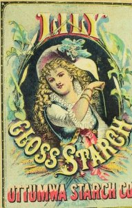 1870's Lovely Lily Gloss Starch Ottumwa Starch Co. Iowa Victorian Trade Card P73