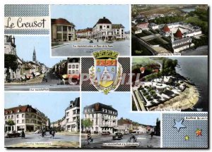 Modern Postcard Le Creusot S and L Rue Marechal Leclerc and place of the Cast...