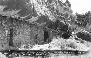 Arizona Walnut Canyon Flagstaff RPPC Photo 1950s Postcard Cliff Dwelling 22-6740