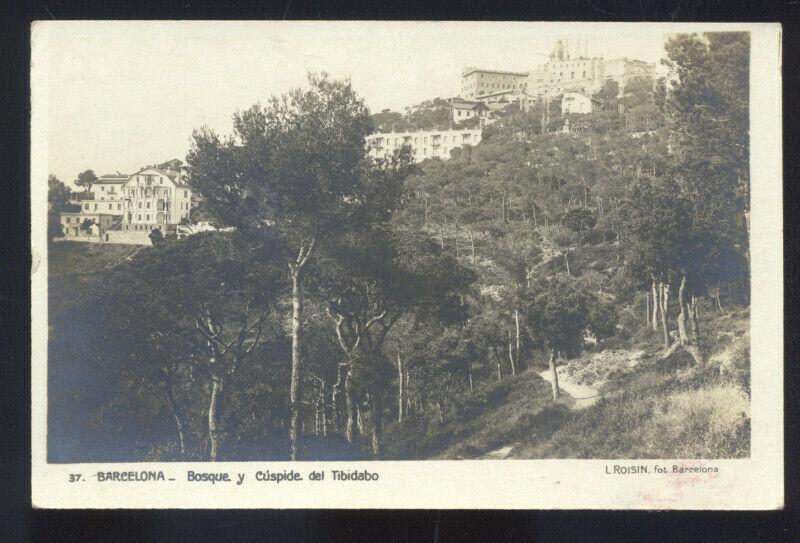 RPPC BARCELONA SPAIN BOSQUE CUSPIDE DEL TIBIDABO REAL PHOTO POSTCARD SPANISH