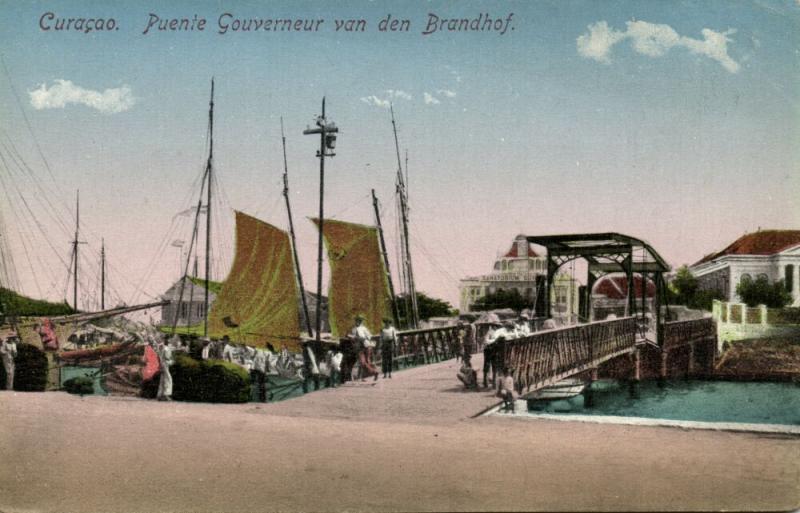 curacao D.W.I. Gouverneur van den Brandhof Bridge 1910s Postcard