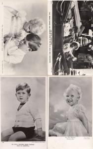 Prince Charles & Princess Anne ALL As Children 4x Royal Vintage Postcard s