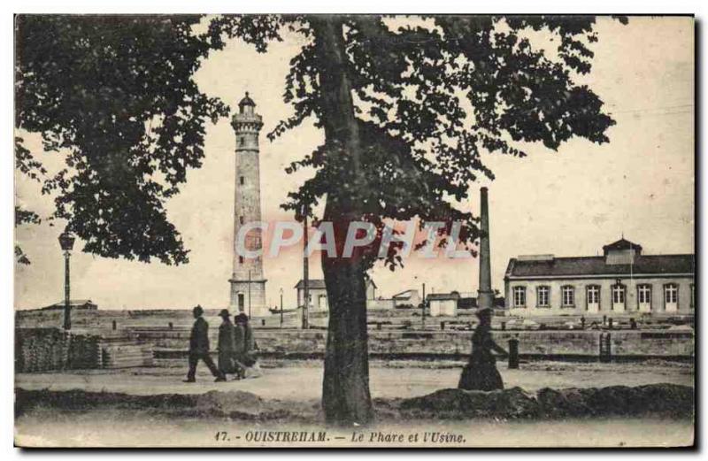 Old Postcard Oustreham Lighthouse and & # 39usine