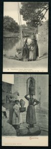 Italy & EGYPT Vintage Postcards  Belluno Portatrice d'acqua water carriers