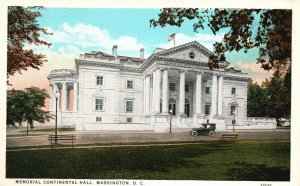 Vintage Postcard 1920's Memorial Continental Hall White Marble Washington DC