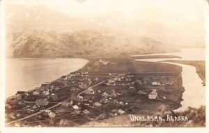 Unalaska Alaska Birds Eye View Real Photo Vintage Postcard AA28662